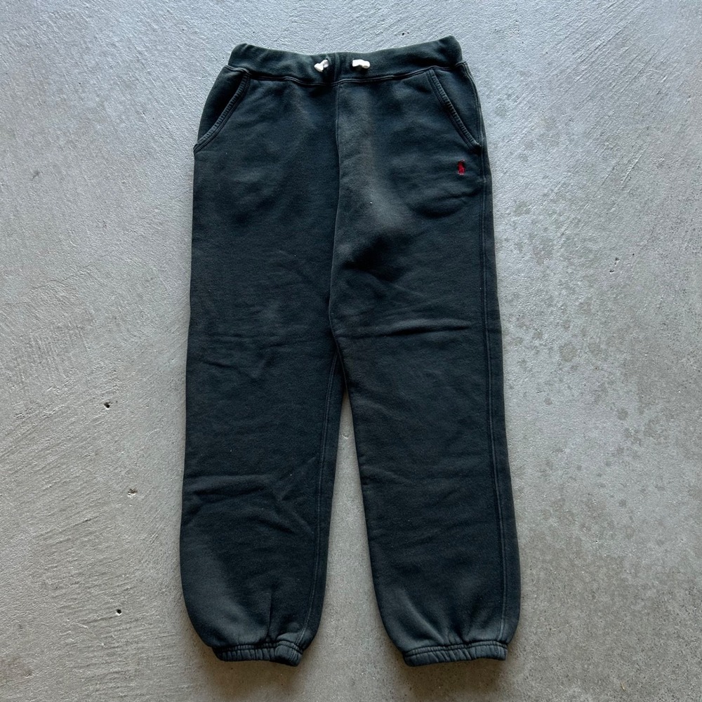 Polo Ralph Lauren‎ Sweatpants Youth Size L Black Joggers Red Pony Logo Pockets